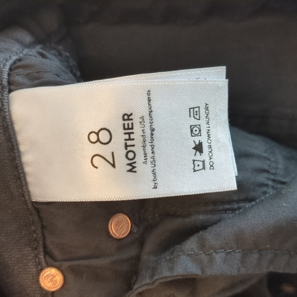 Mother HighWaist looker Ankle fray Black Skinny Jeans In guilty Glitter Racer 28 - Picture 9 of 12